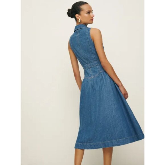 Reformation Ellison Denim Midi Dress - Picture 3 of 15